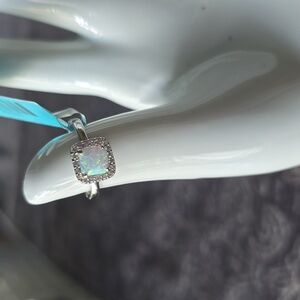 925 Sterling Silver~White Opal Ring~Sz 6